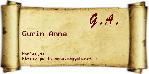 Gurin Anna névjegykártya